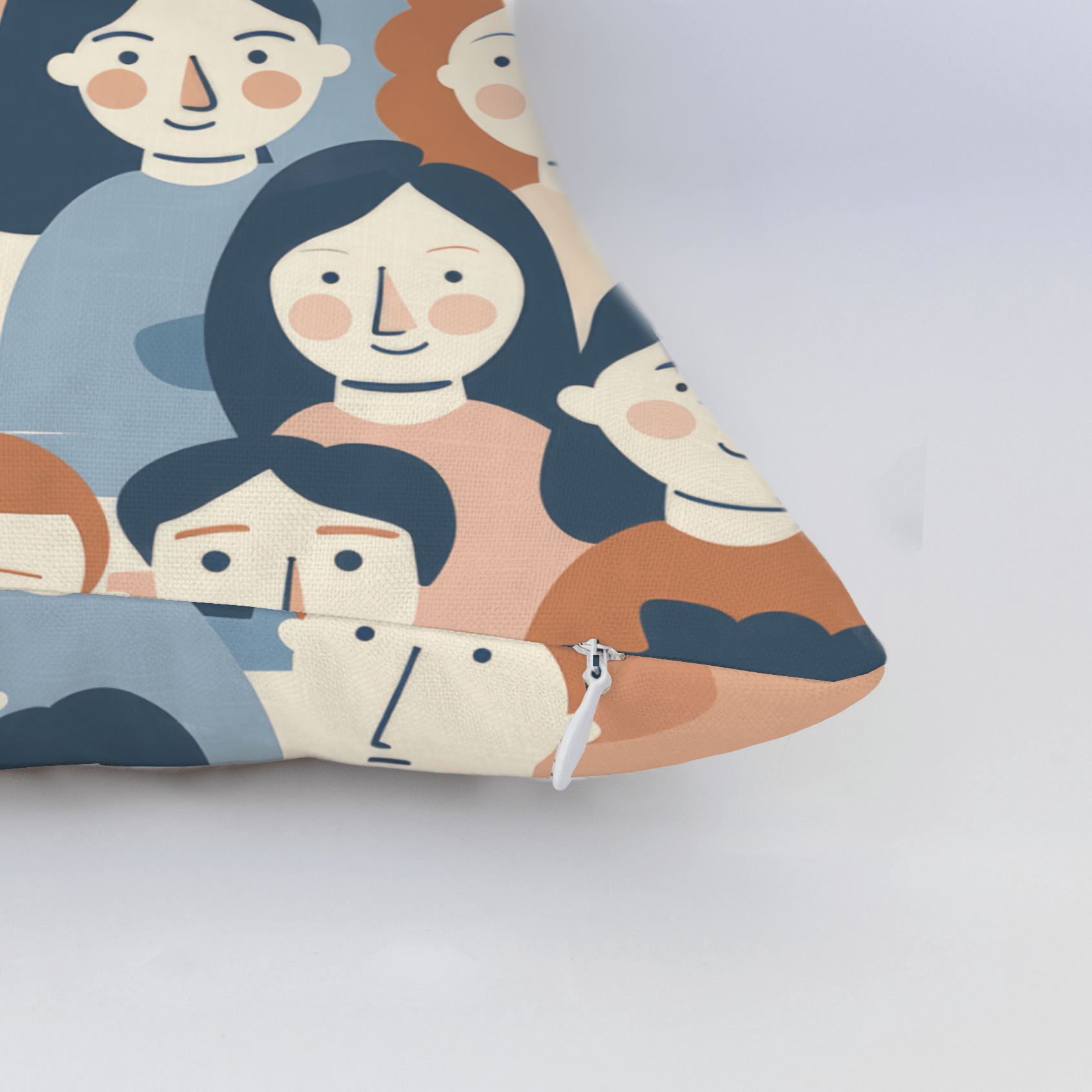 Faces in the Crowd Throw Pillow - Lemon Park