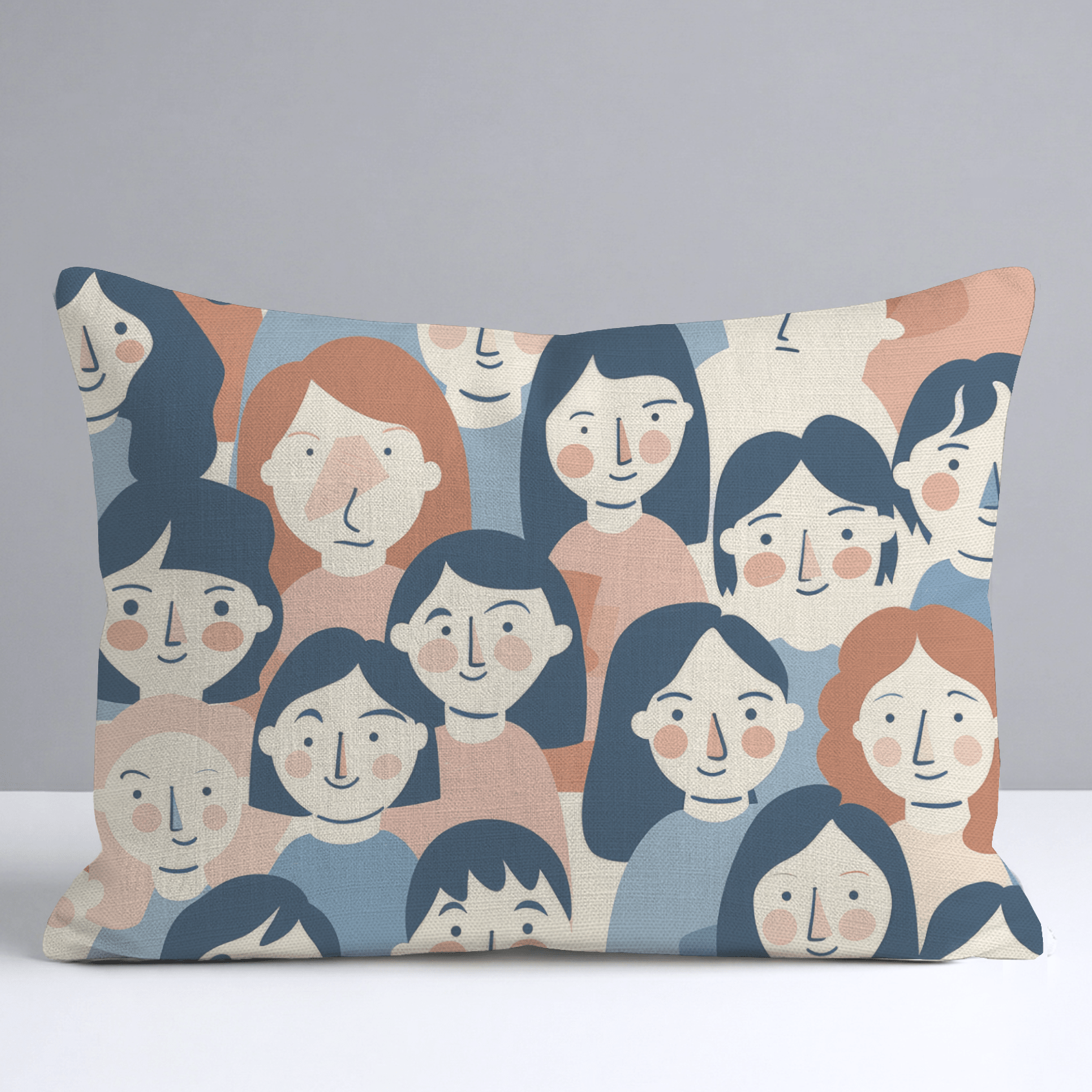 Faces in the Crowd Throw Pillow - Lemon Park