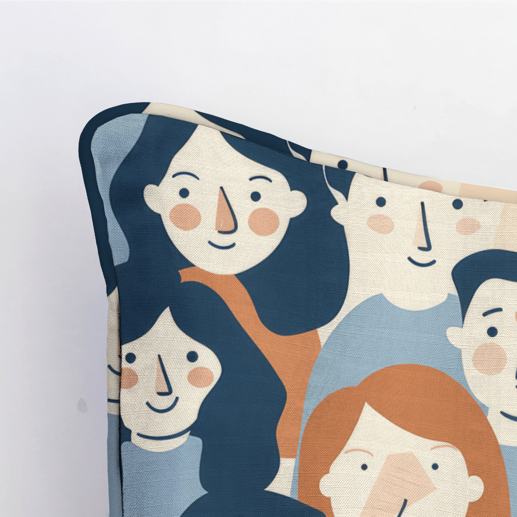 Faces in the Crowd Throw Pillow - Lemon Park