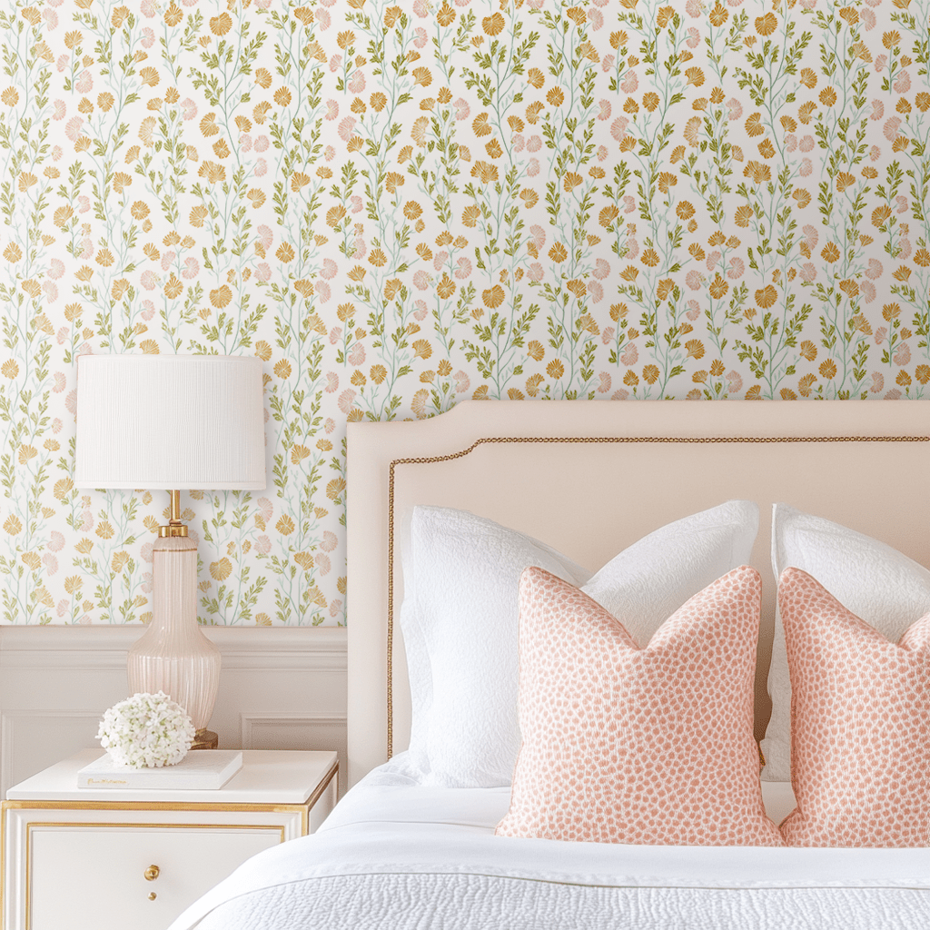 Faded Flora Wallpaper - Lemon Park
