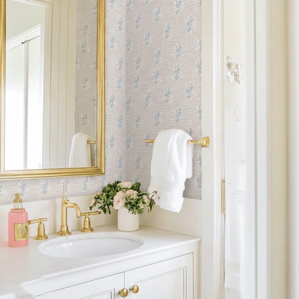Faded Lilacs Faux Grasscloth Wallpaper - Lemon Park
