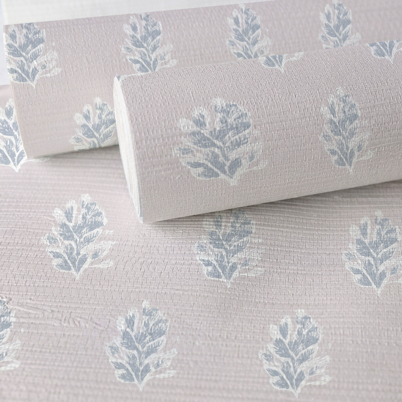 Faded Lilacs Faux Grasscloth Wallpaper