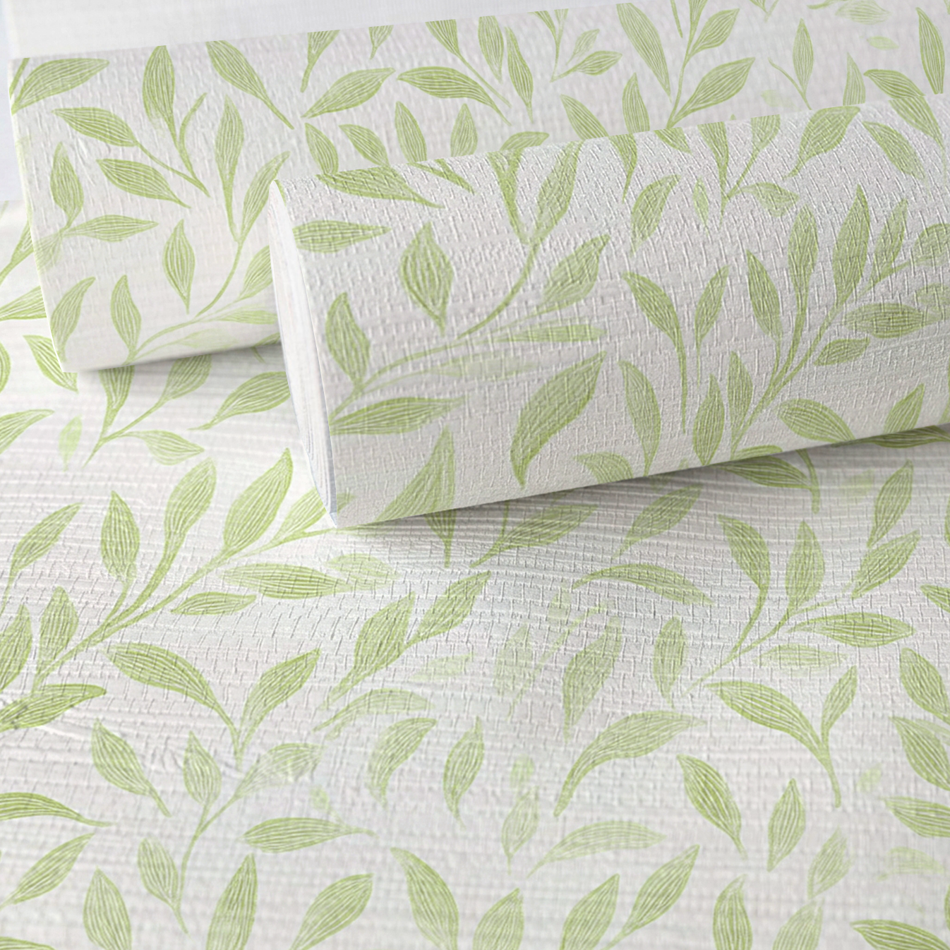 Fall Green Faux Grasscloth Wallpaper