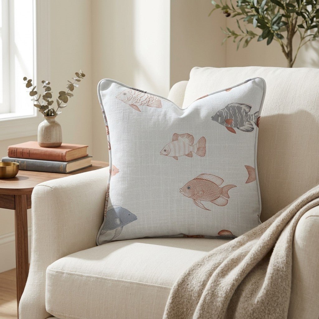 Fancy Fins Throw Pillow - Lemon Park