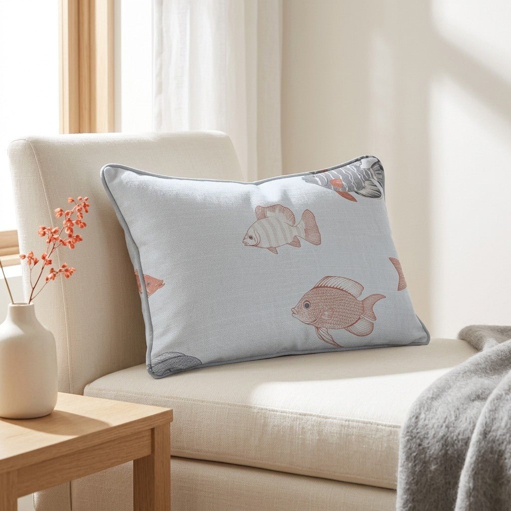 Fancy Fins Throw Pillow - Lemon Park