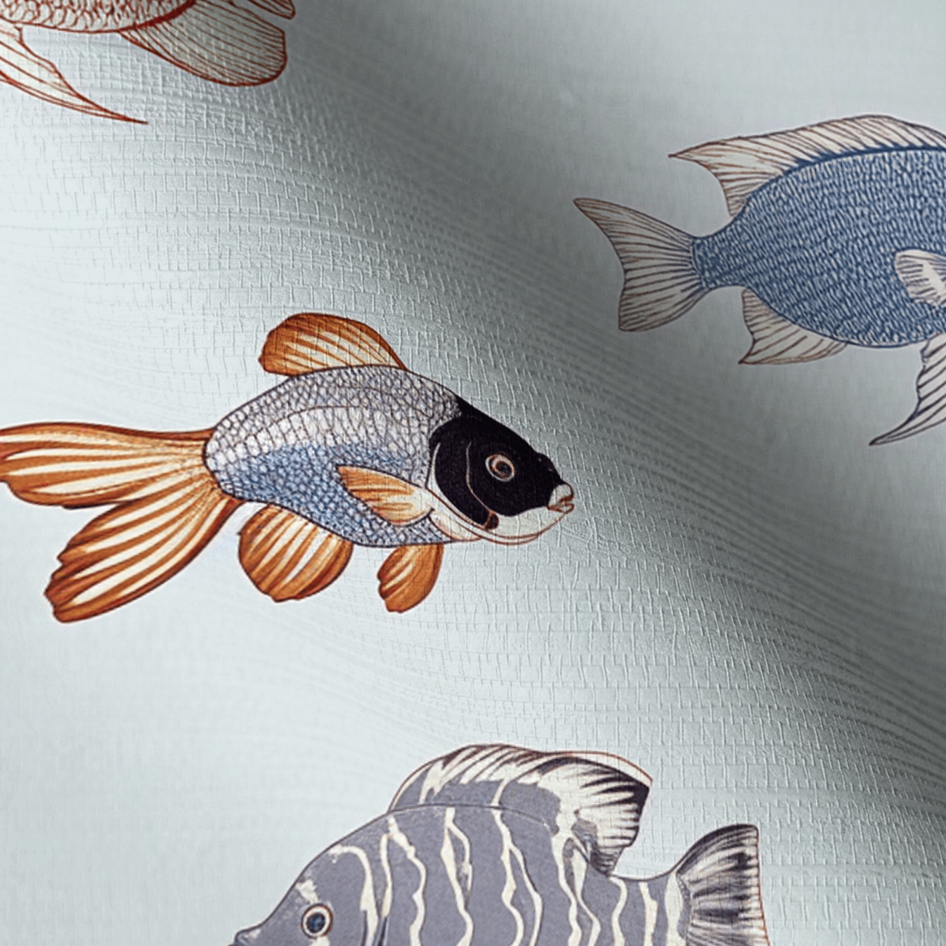 Fancy Fins Faux Grasscloth Wallpaper