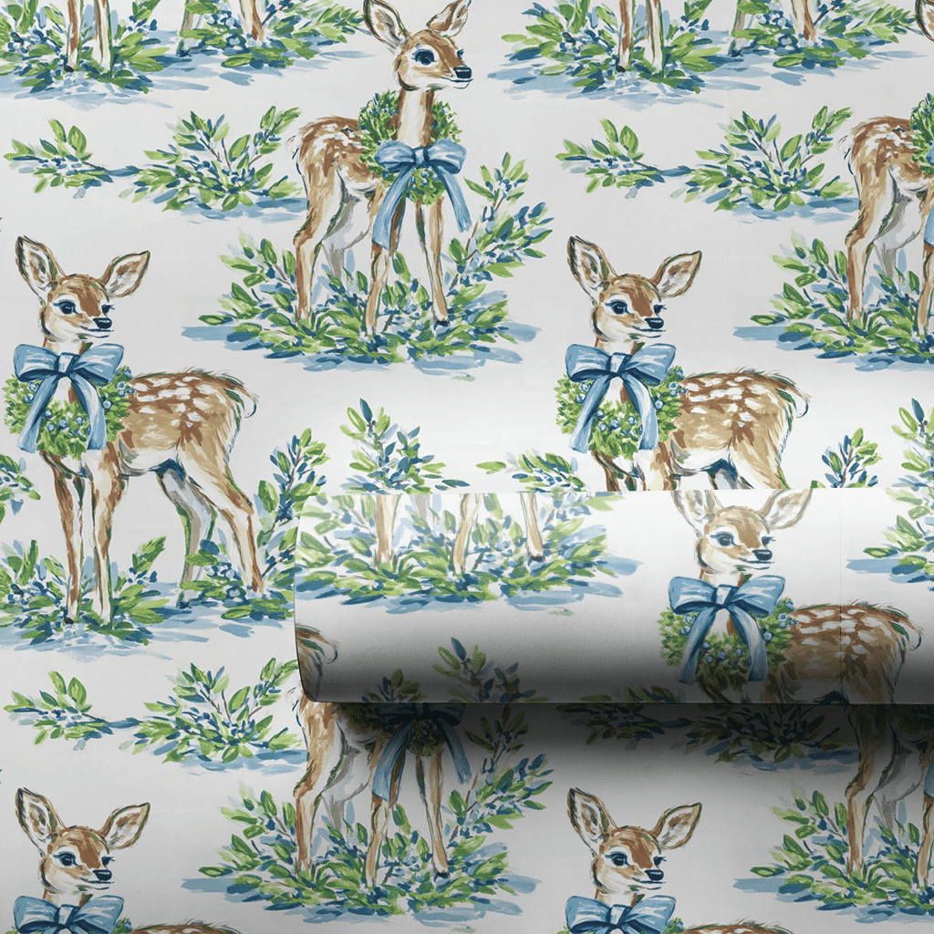 Fawn Blue - Wrapping Paper - Lemon Park