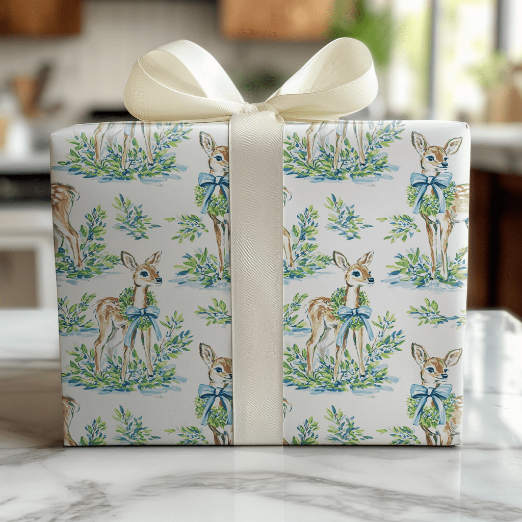 Fawn Blue - Wrapping Paper - Lemon Park