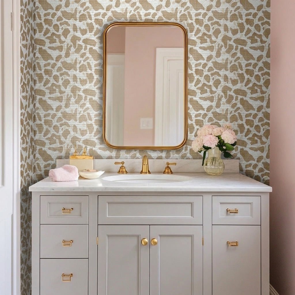 Fawn Glow Faux Grasscloth Wallpaper - Lemon Park