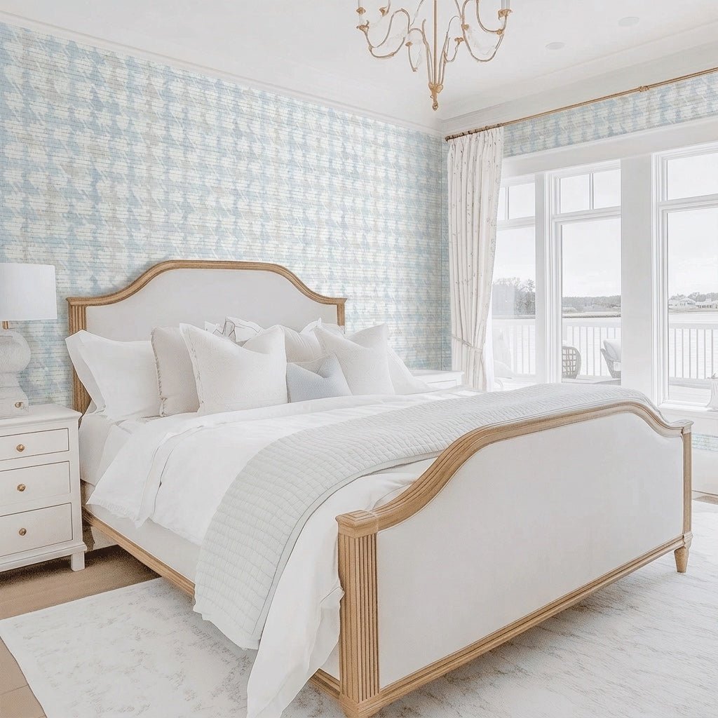 Feather Houndstooth Faux Grasscloth Wallpaper - Lemon Park