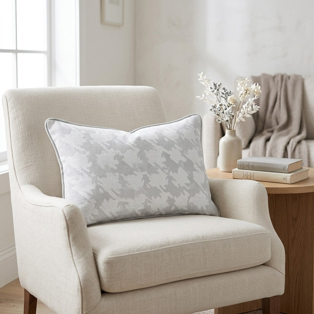 Feather Houndstooth Throw Pillow - Lemon Park