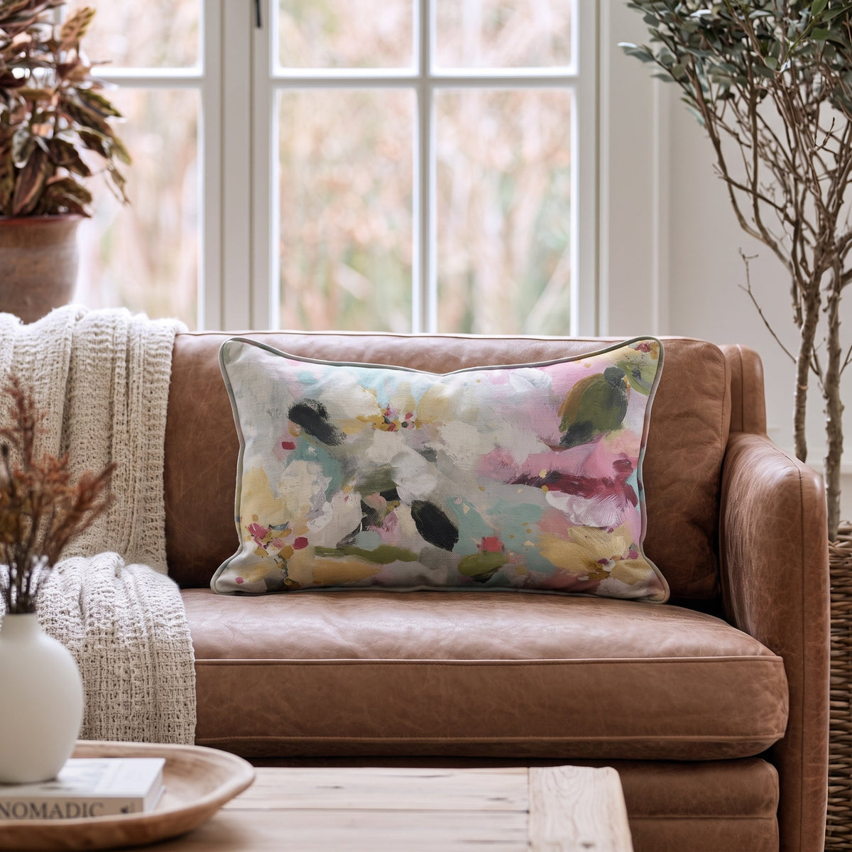 Fleur Garden Throw Pillow - Lemon Park