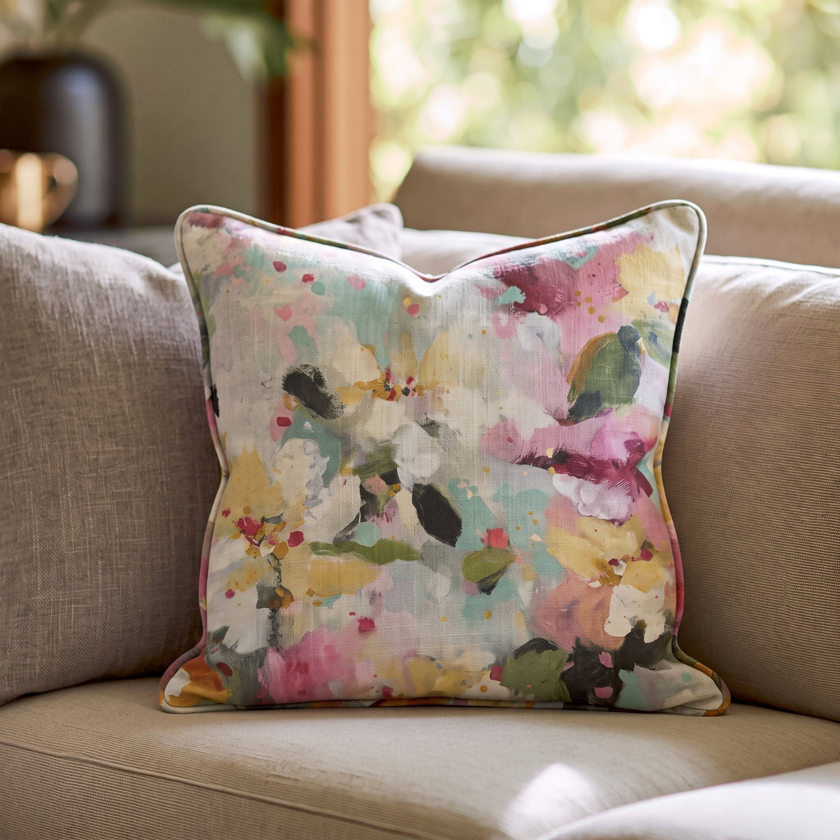Fleur Garden Throw Pillow - Lemon Park