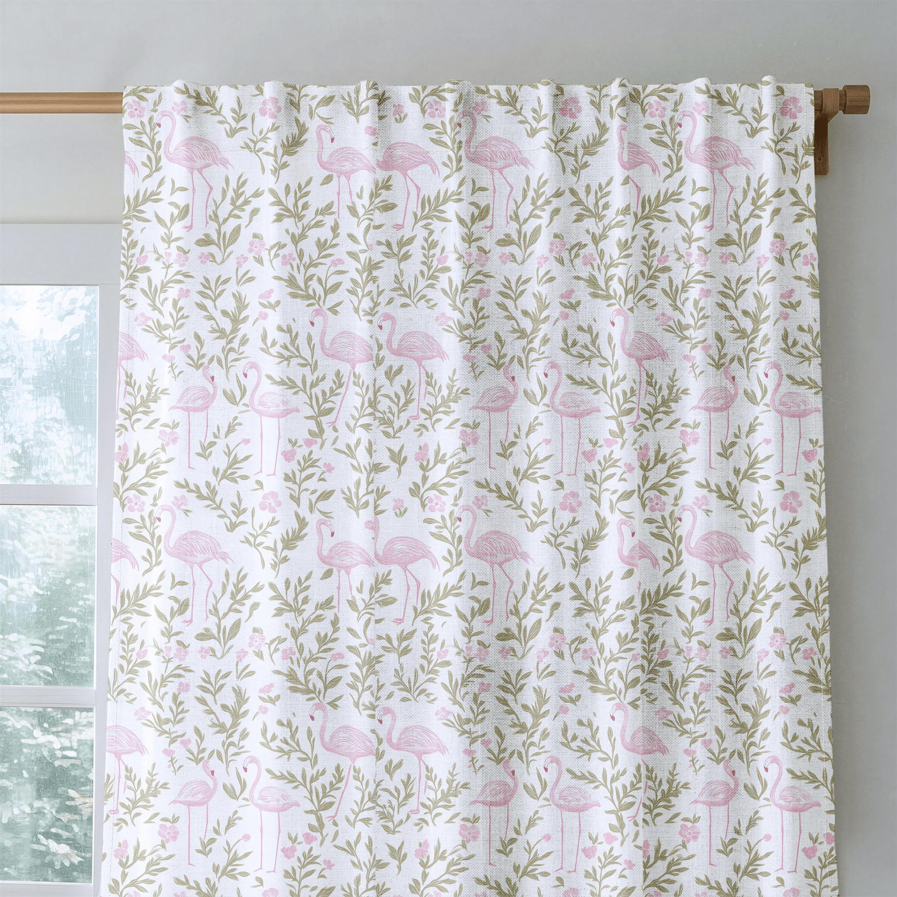 Flora Flamingo - Drapery - Lemon Park