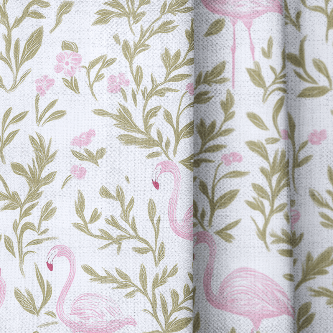 Flora Flamingo - Drapery - Lemon Park