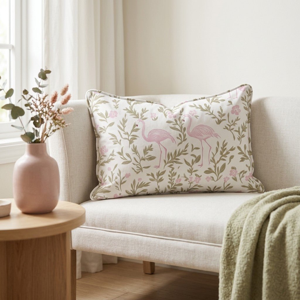 Flora Flamingo Throw Pillow - Lemon Park