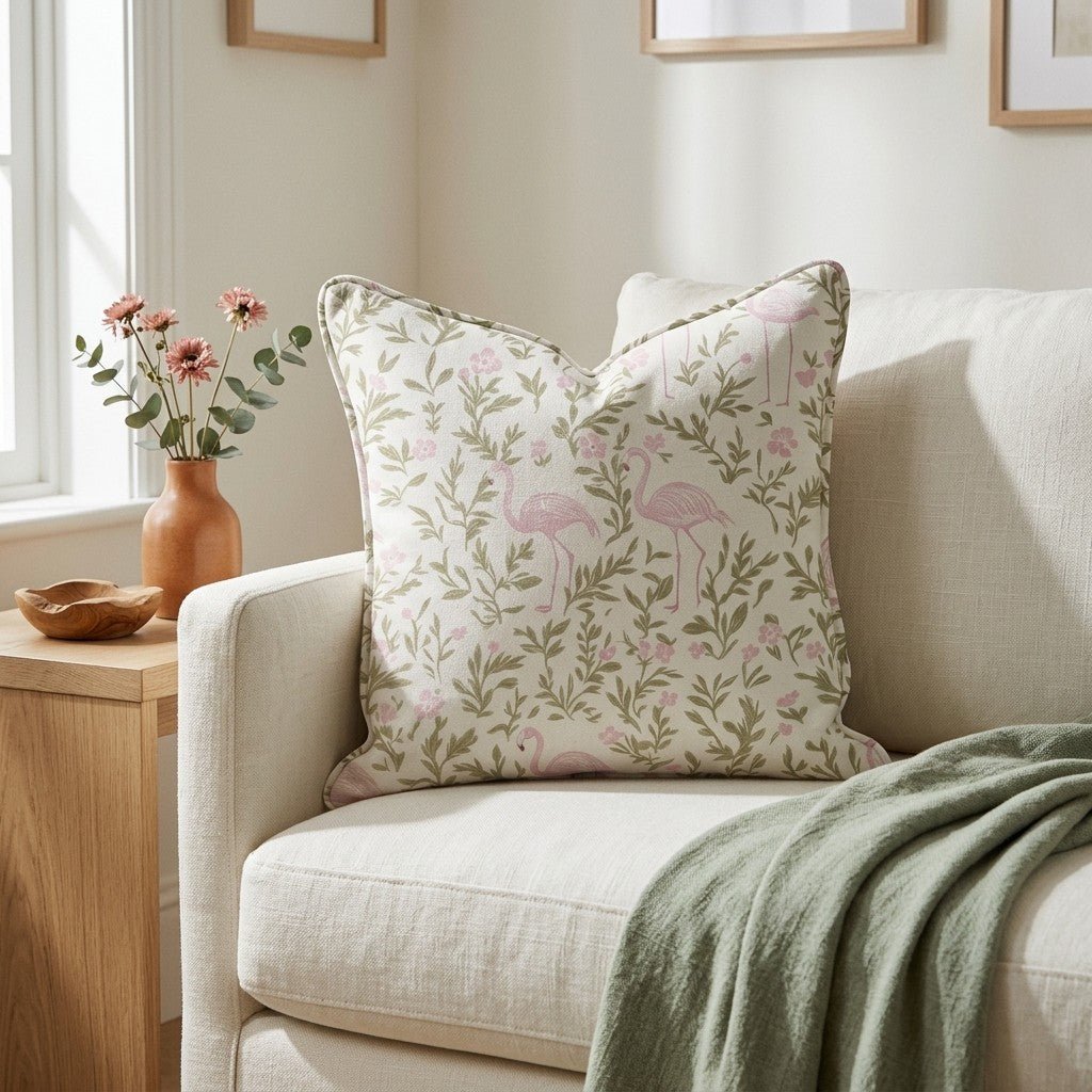 Flora Flamingo Throw Pillow - Lemon Park