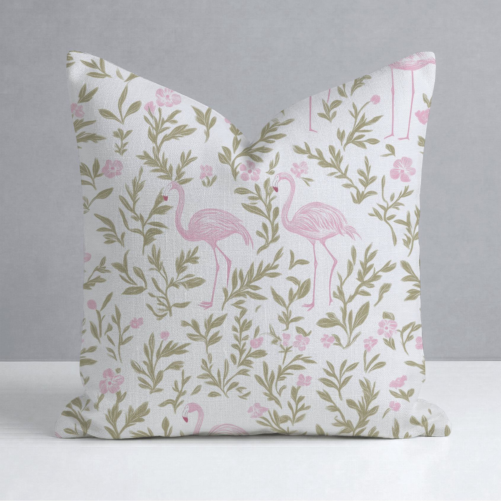 Flora Flamingo Throw Pillow - Lemon Park