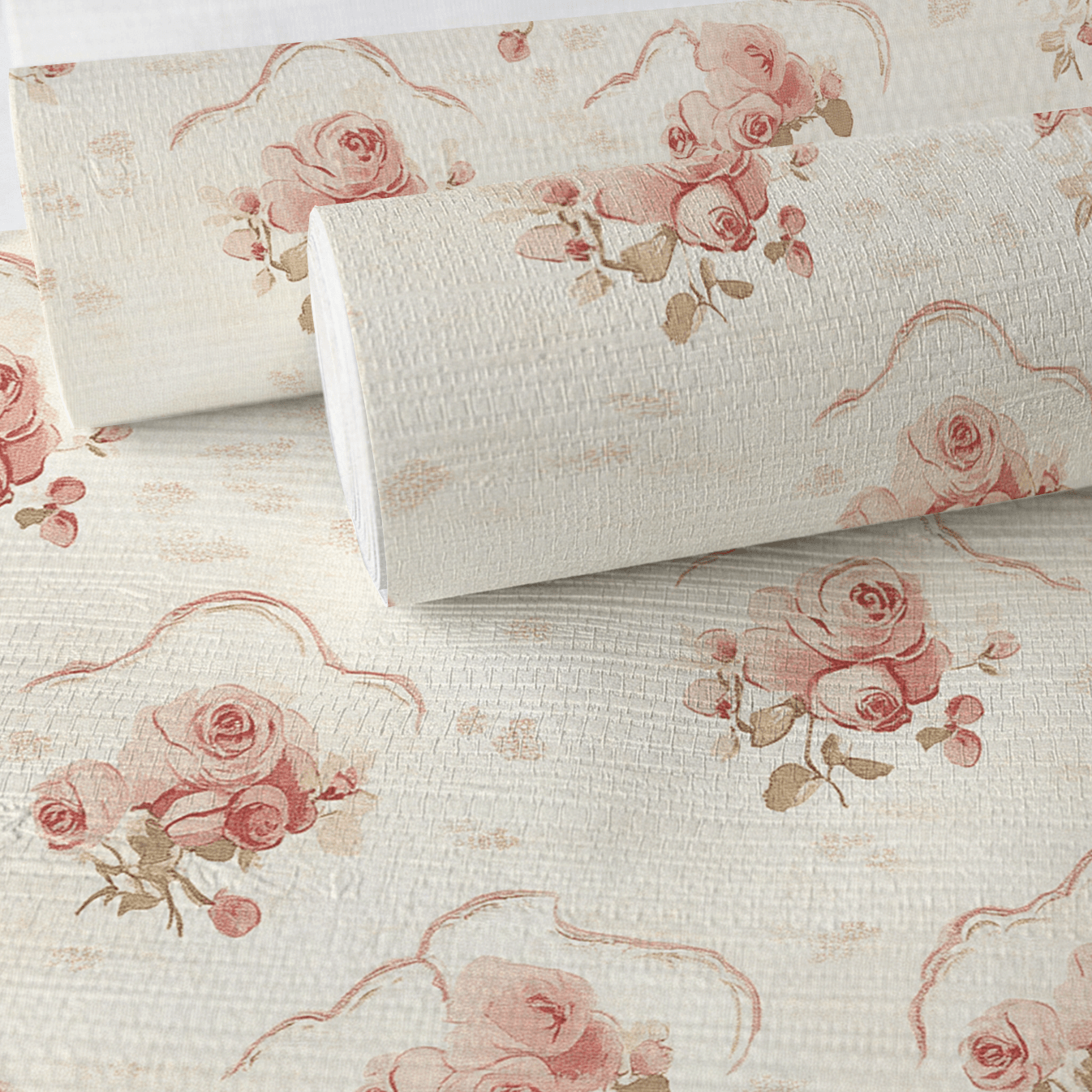 Floral Cameo Faux Grasscloth Wallpaper - Lemon Park