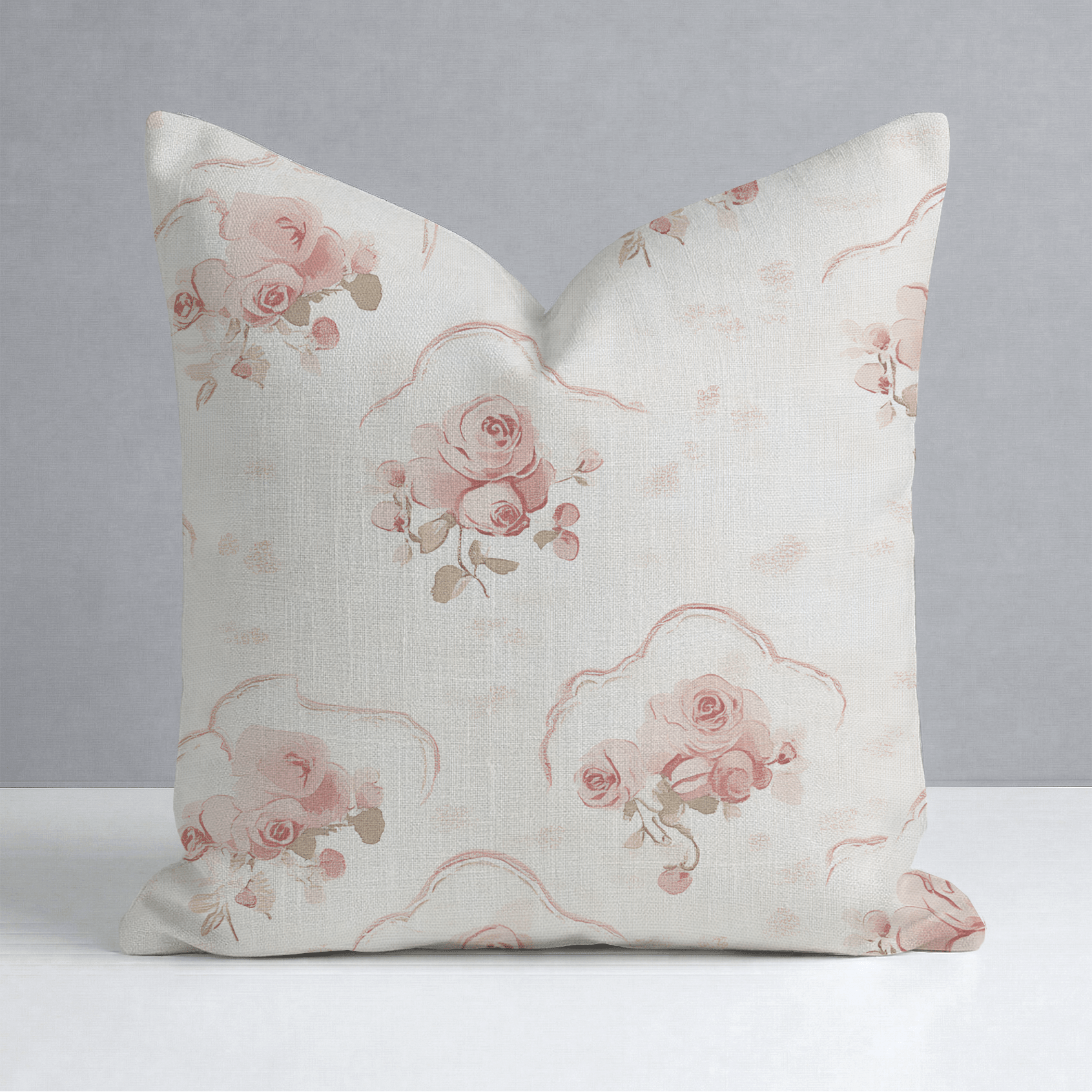 Floral Cameo Throw Pillow - Lemon Park