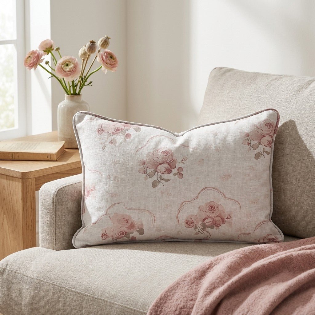 Floral Cameo Throw Pillow - Lemon Park
