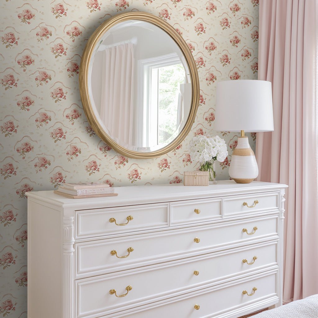 Floral Cameo Wallpaper - Lemon Park
