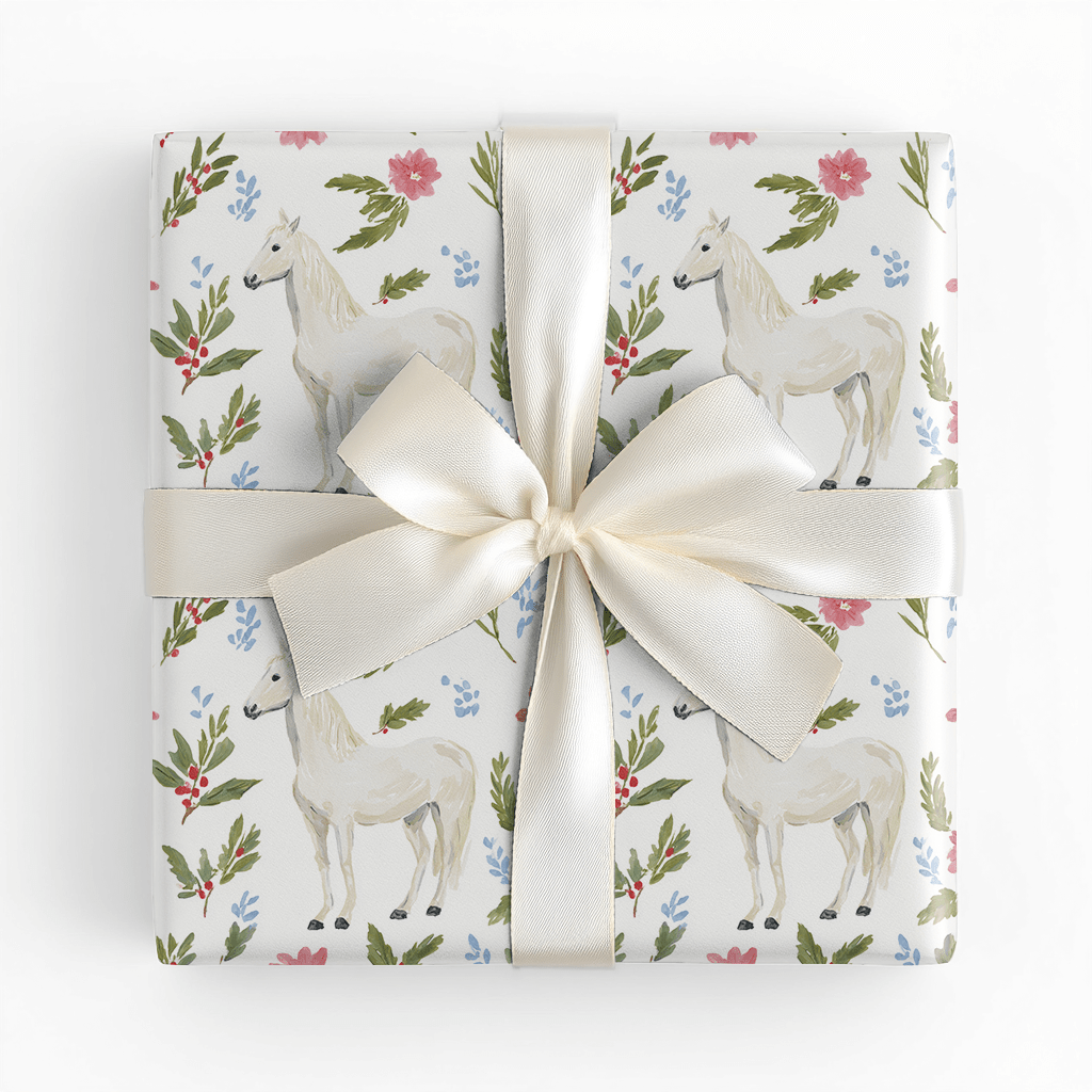 Floral Horse - Wrapping Paper - Lemon Park