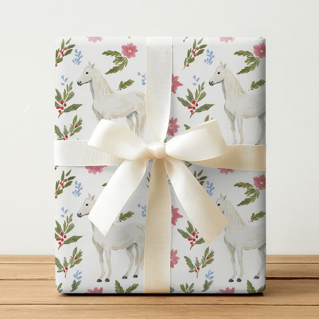 Floral Horse - Wrapping Paper - Lemon Park