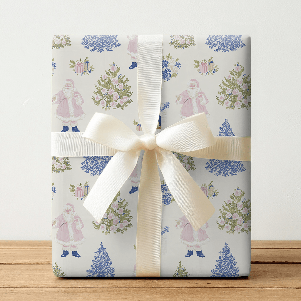 Floral Santa - Wrapping Paper - Lemon Park