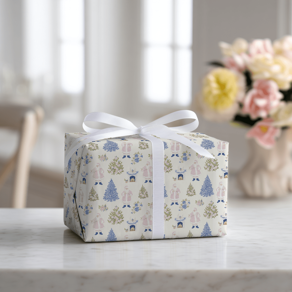 Floral Santa - Wrapping Paper - Lemon Park