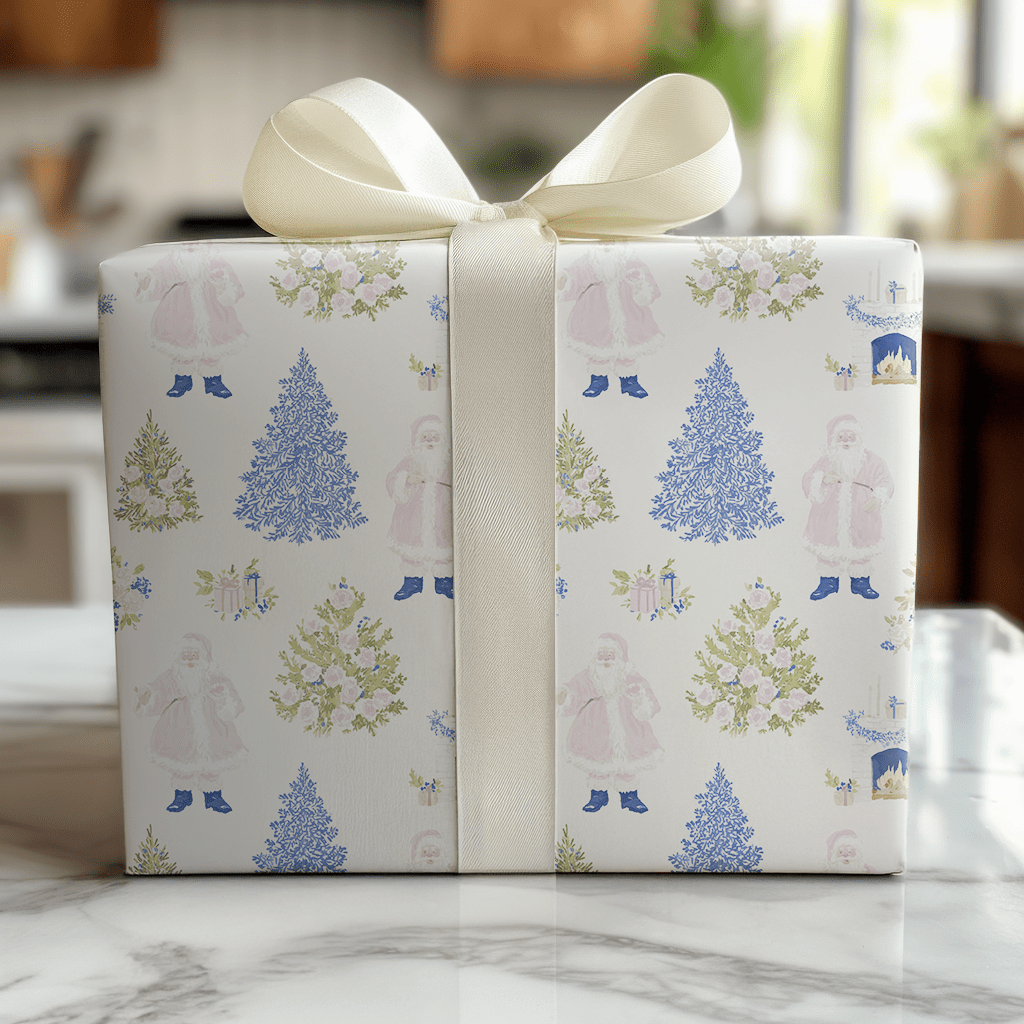 Floral Santa - Wrapping Paper - Lemon Park