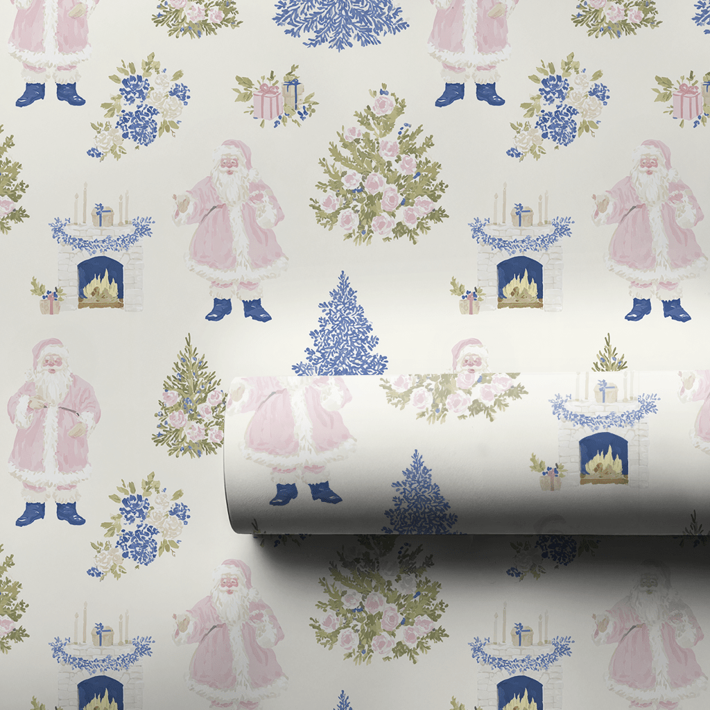 Floral Santa - Wrapping Paper - Lemon Park