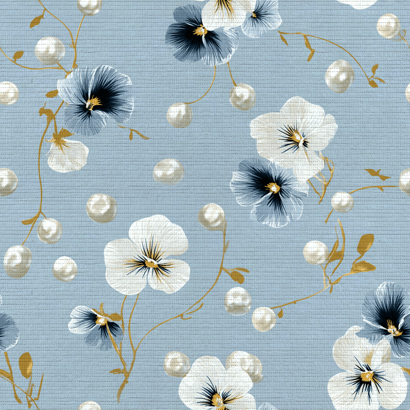 Flower Pearls Faux Grasscloth Wallpaper - Lemon Park