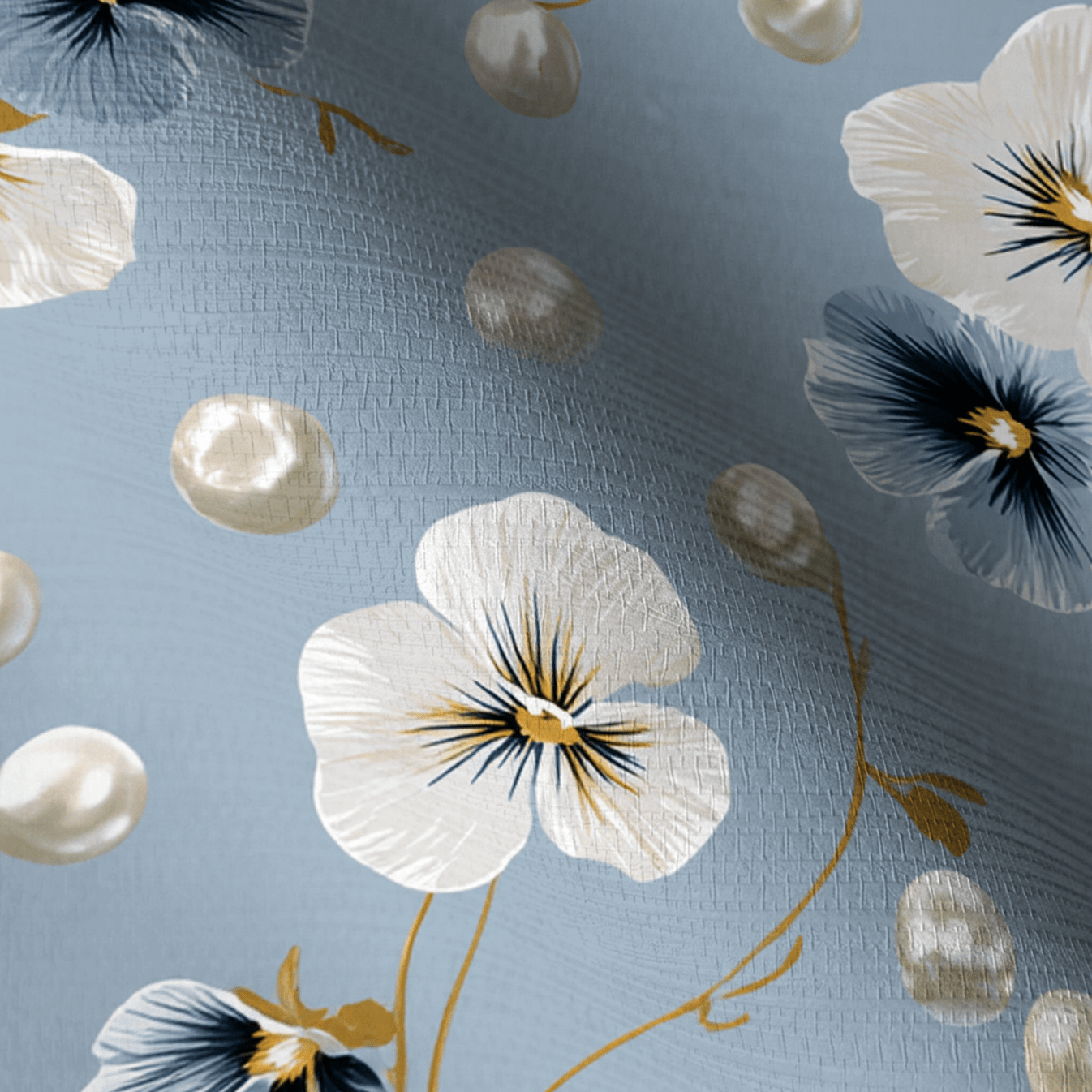 Flower Pearls Faux Grasscloth Wallpaper - Lemon Park