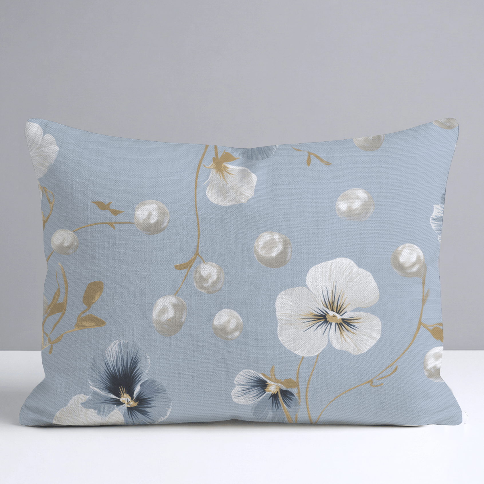 Flower Pearls Throw Pillow - Lemon Park
