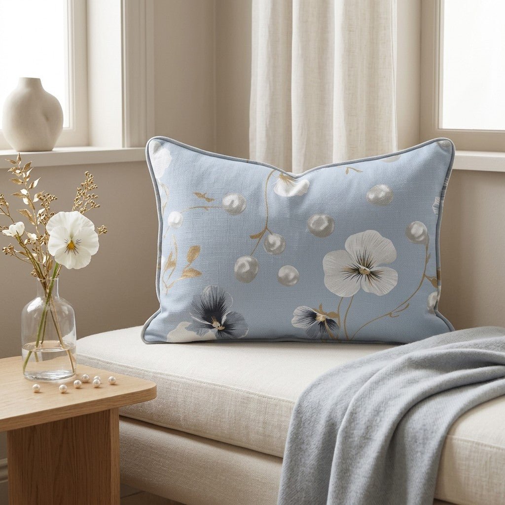 Flower Pearls Throw Pillow - Lemon Park