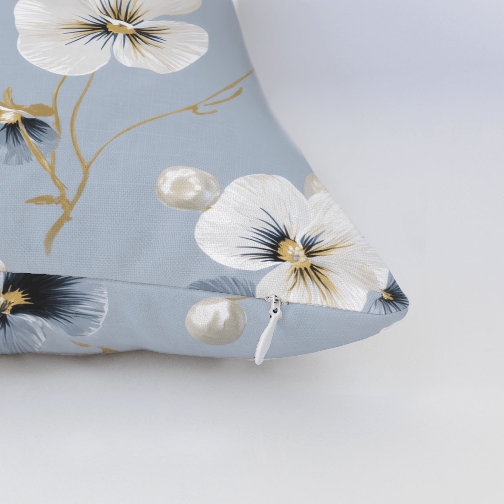 Flower Pearls Throw Pillow - Lemon Park