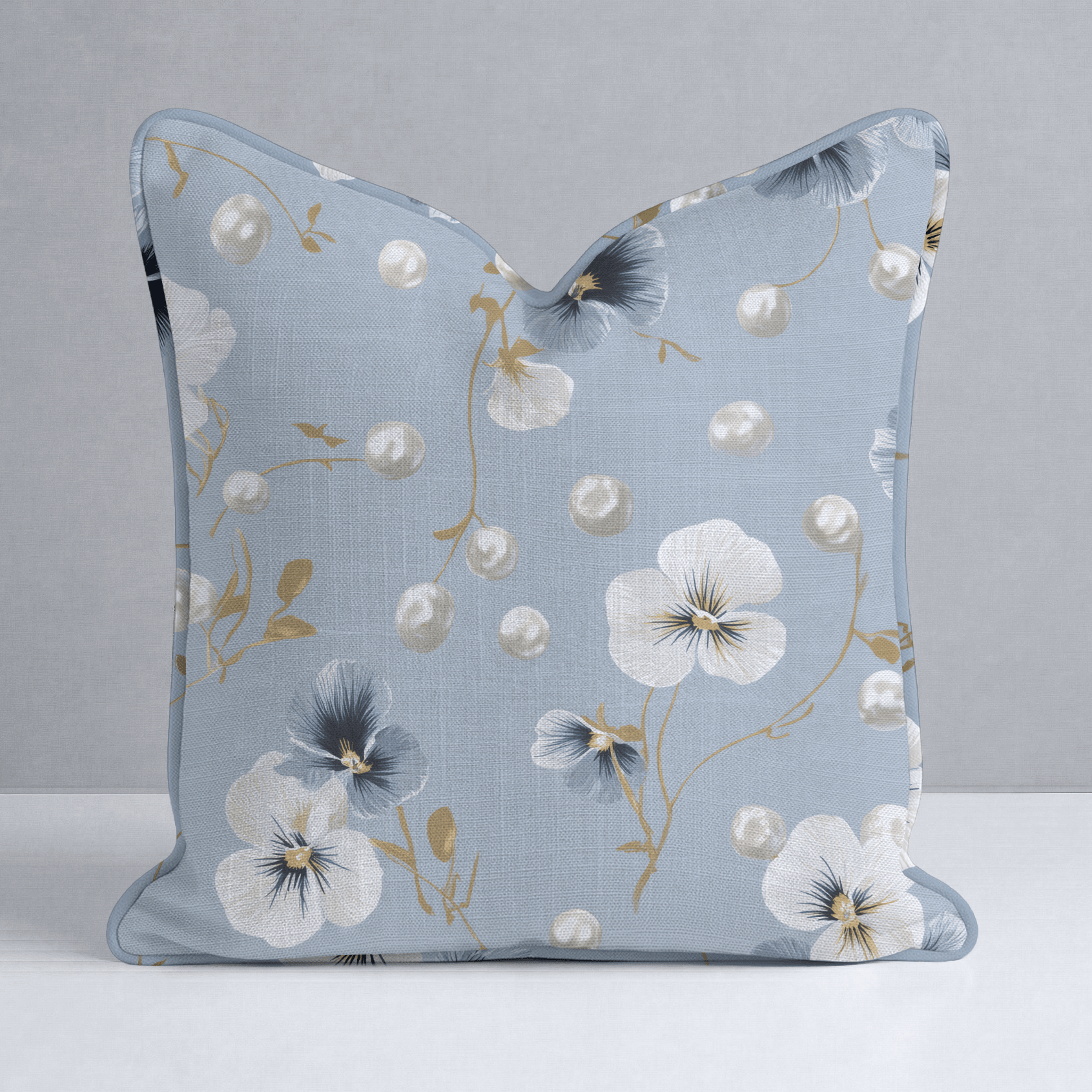 Flower Pearls Throw Pillow - Lemon Park