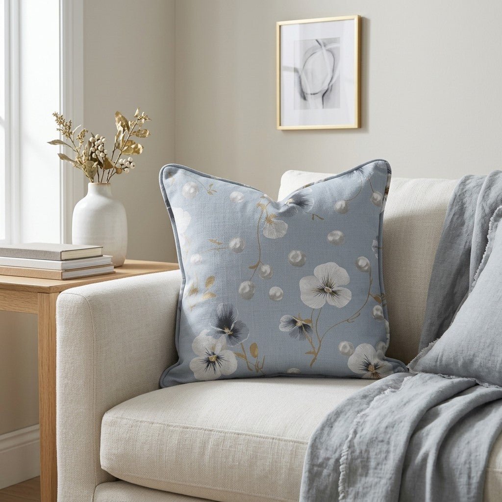 Flower Pearls Throw Pillow - Lemon Park