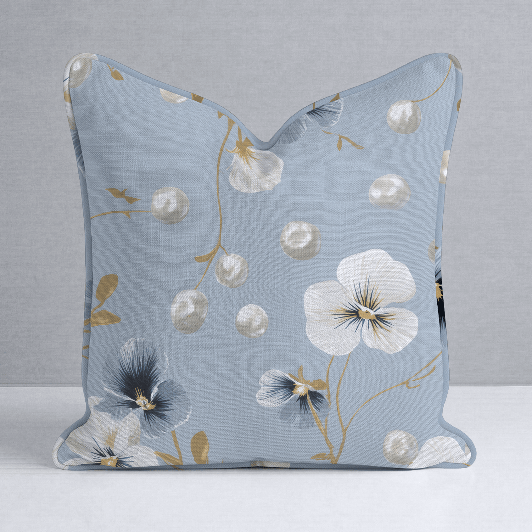 Flower Pearls Throw Pillow - Lemon Park