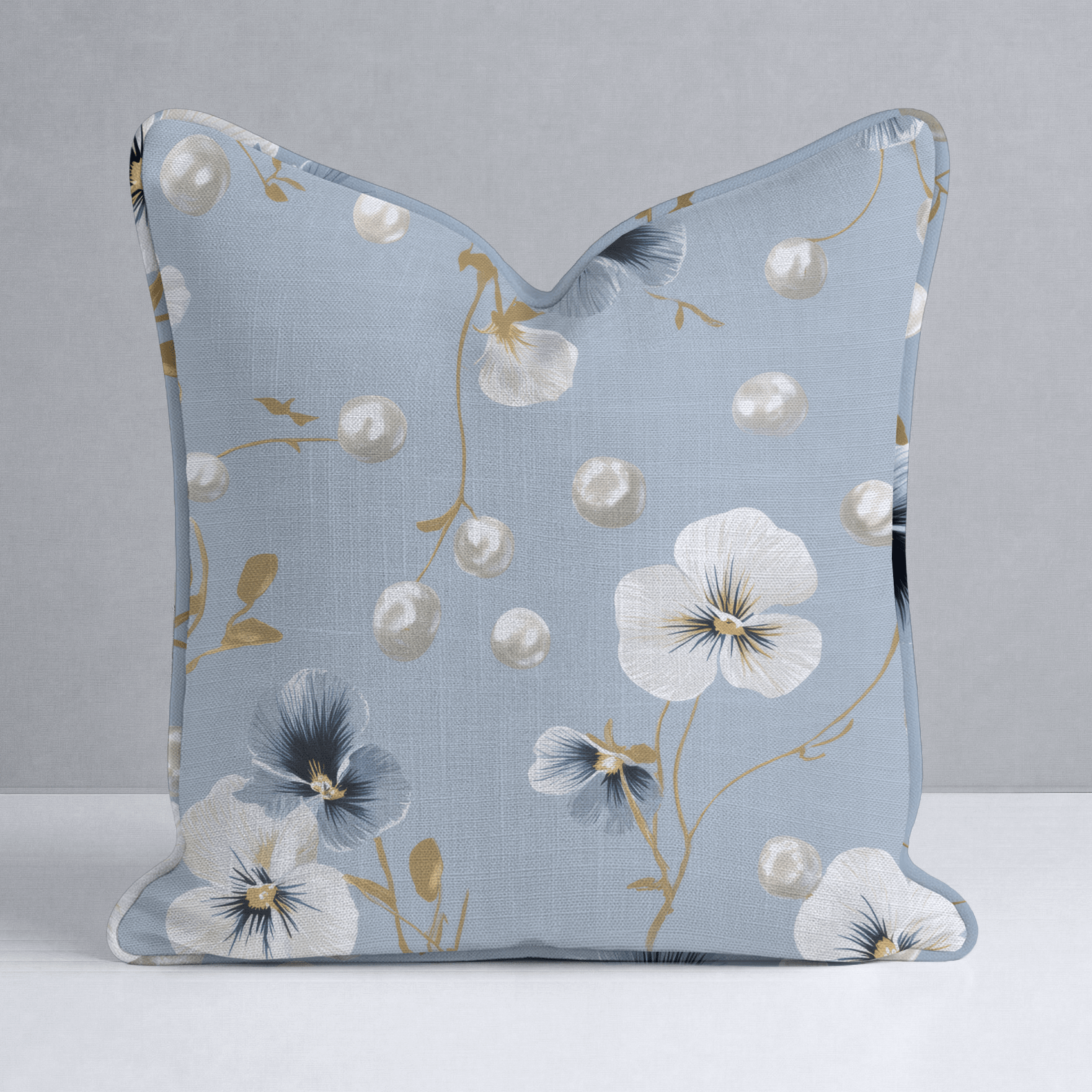 Flower Pearls Throw Pillow - Lemon Park