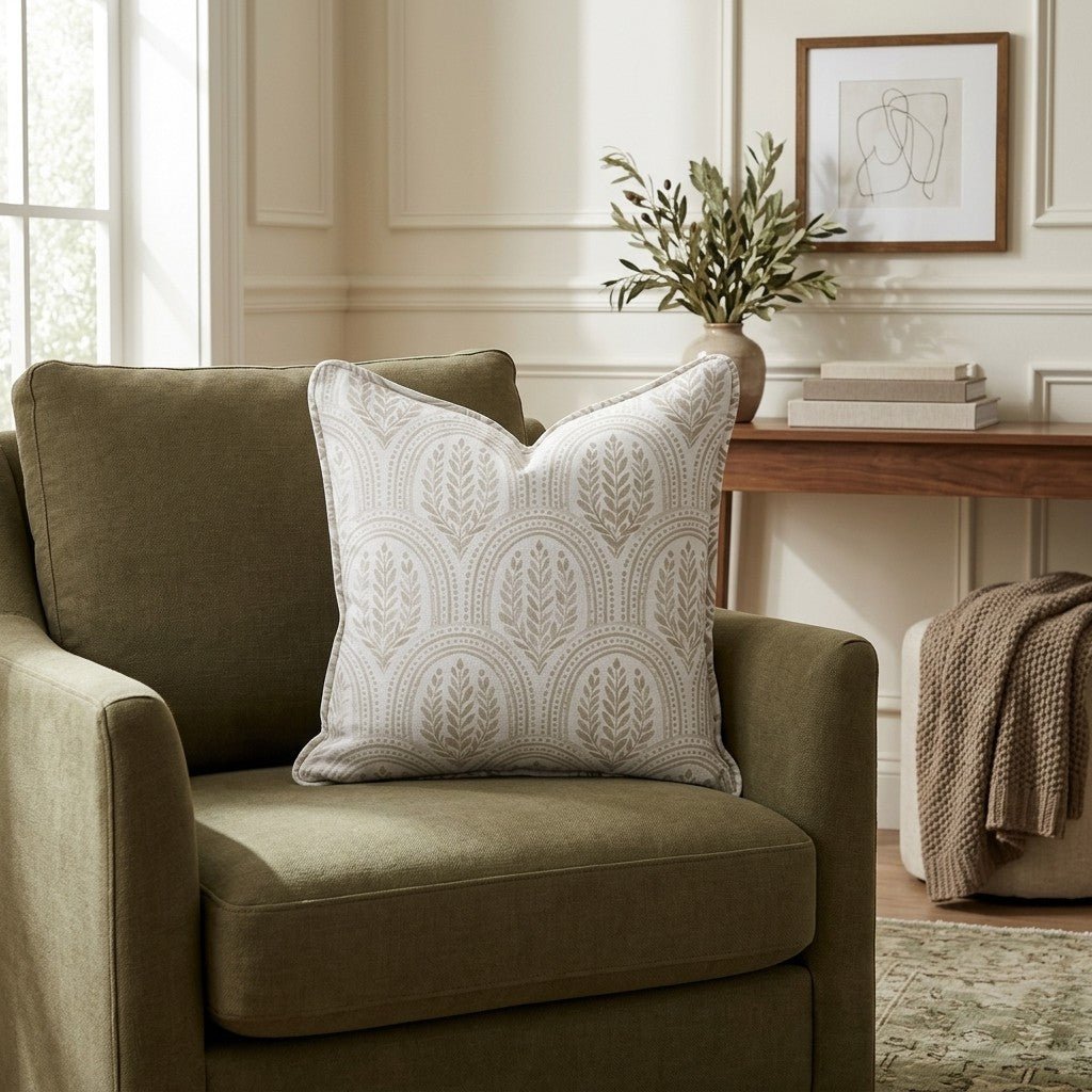 Fog & Found Arched Leaf Throw Pillow - Lemon Park