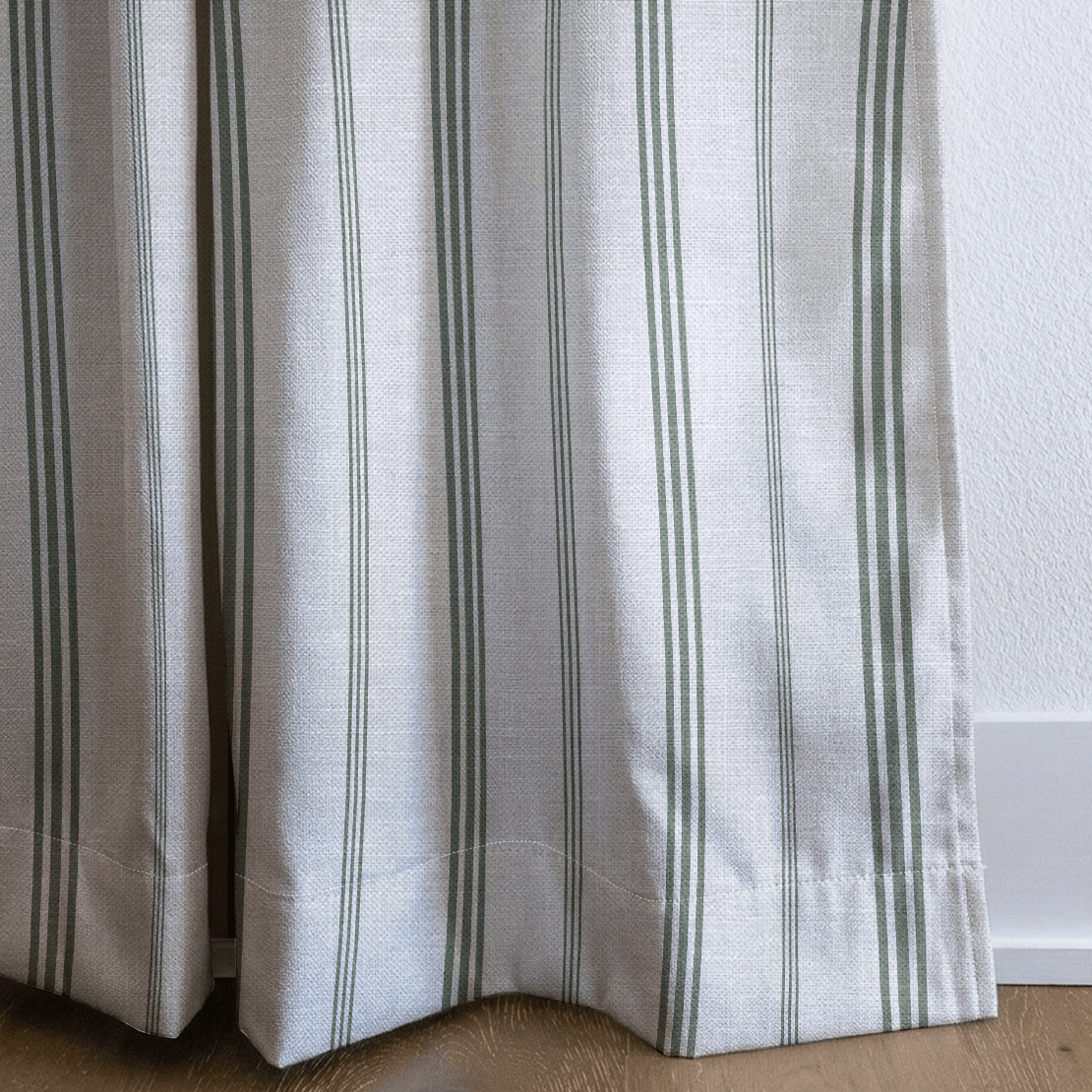 Fog & Found Cream Stripe - Drapery - Lemon Park