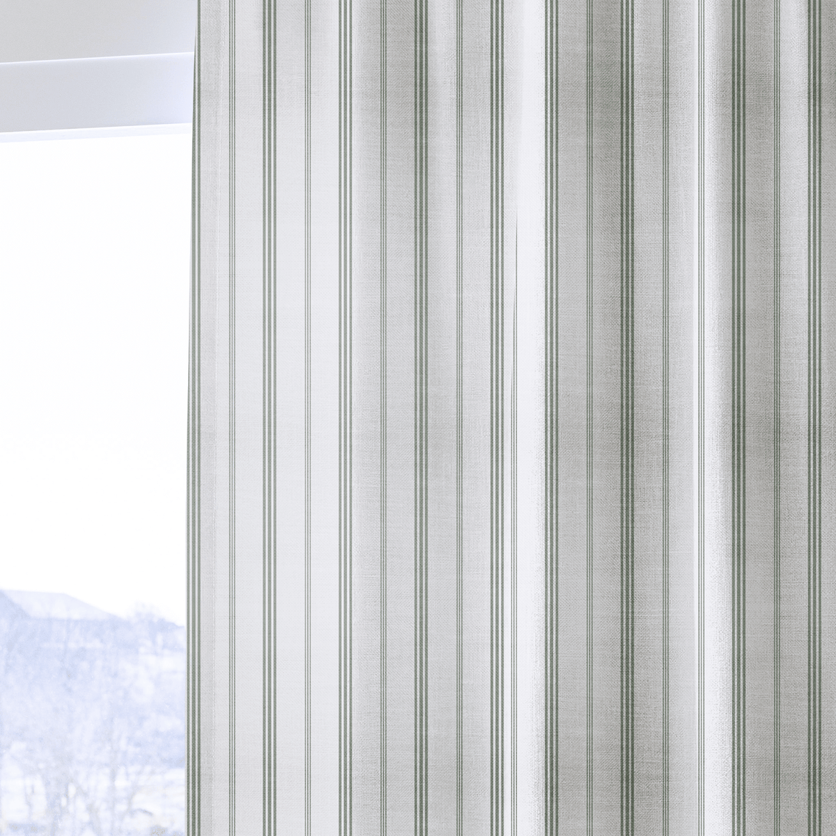 Fog & Found Cream Stripe - Drapery - Lemon Park