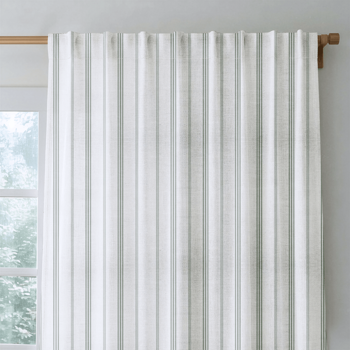 Fog & Found Cream Stripe - Drapery - Lemon Park