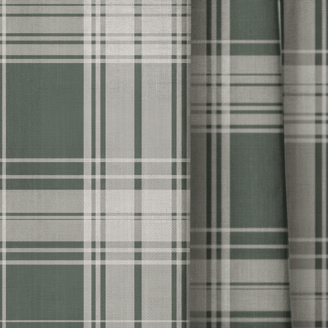 Fog & Found Forest Plaid - Drapery - Lemon Park