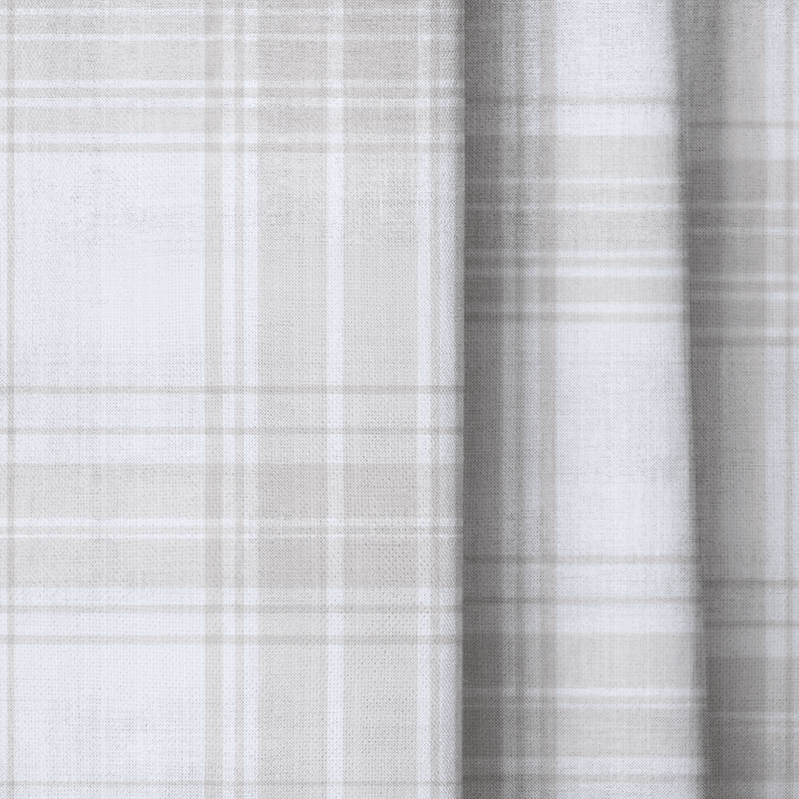 Fog & Found Linen Plaid - Drapery - Lemon Park