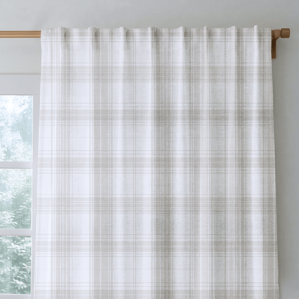 Fog & Found Linen Plaid - Drapery - Lemon Park