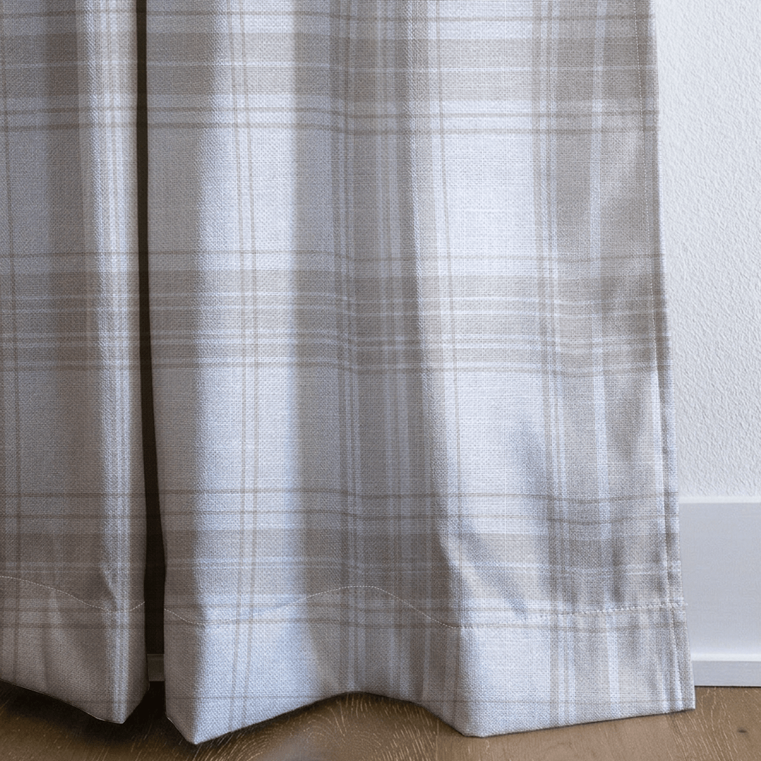 Fog & Found Linen Plaid - Drapery - Lemon Park