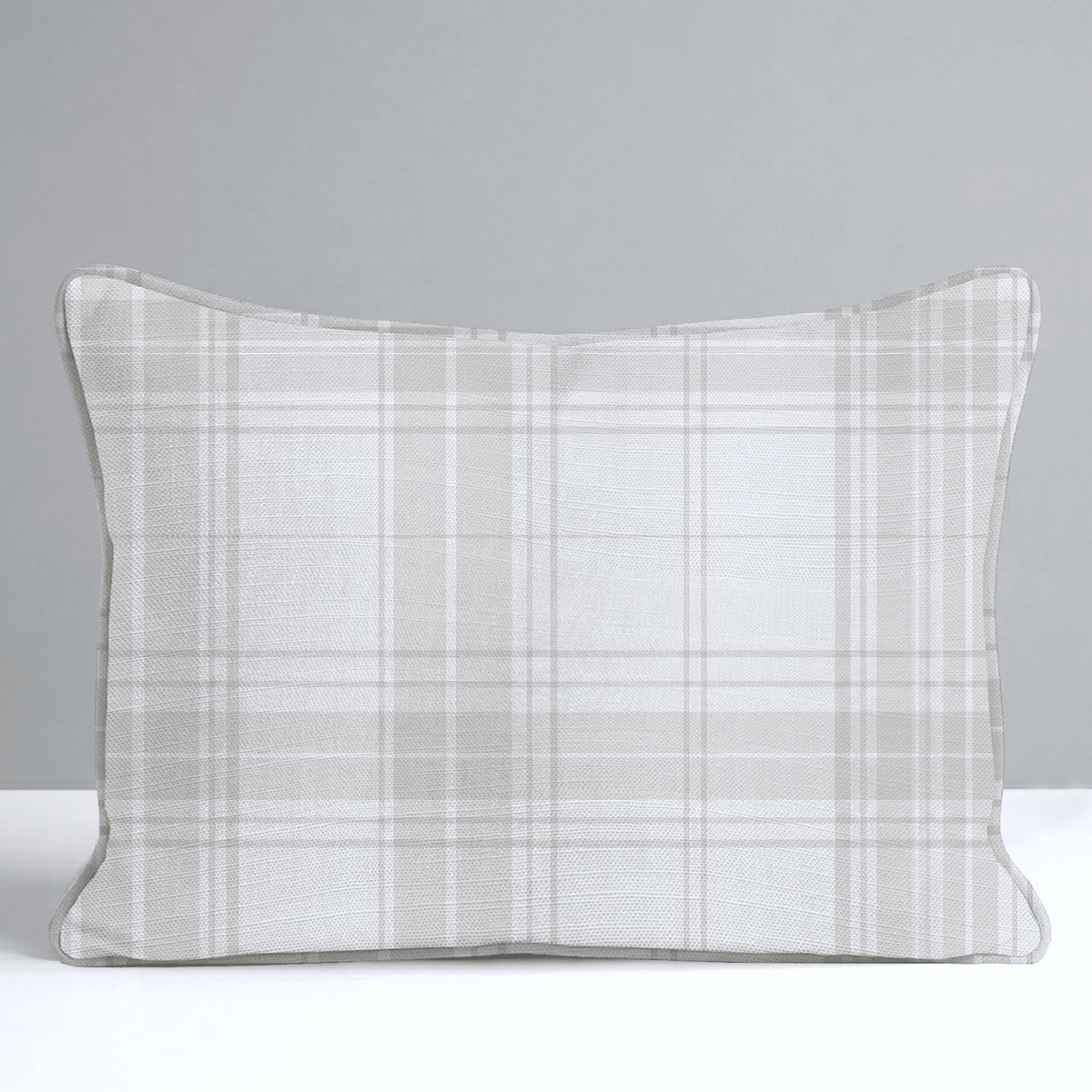 Fog & Found Linen Plaid Throw Pillow - Lemon Park